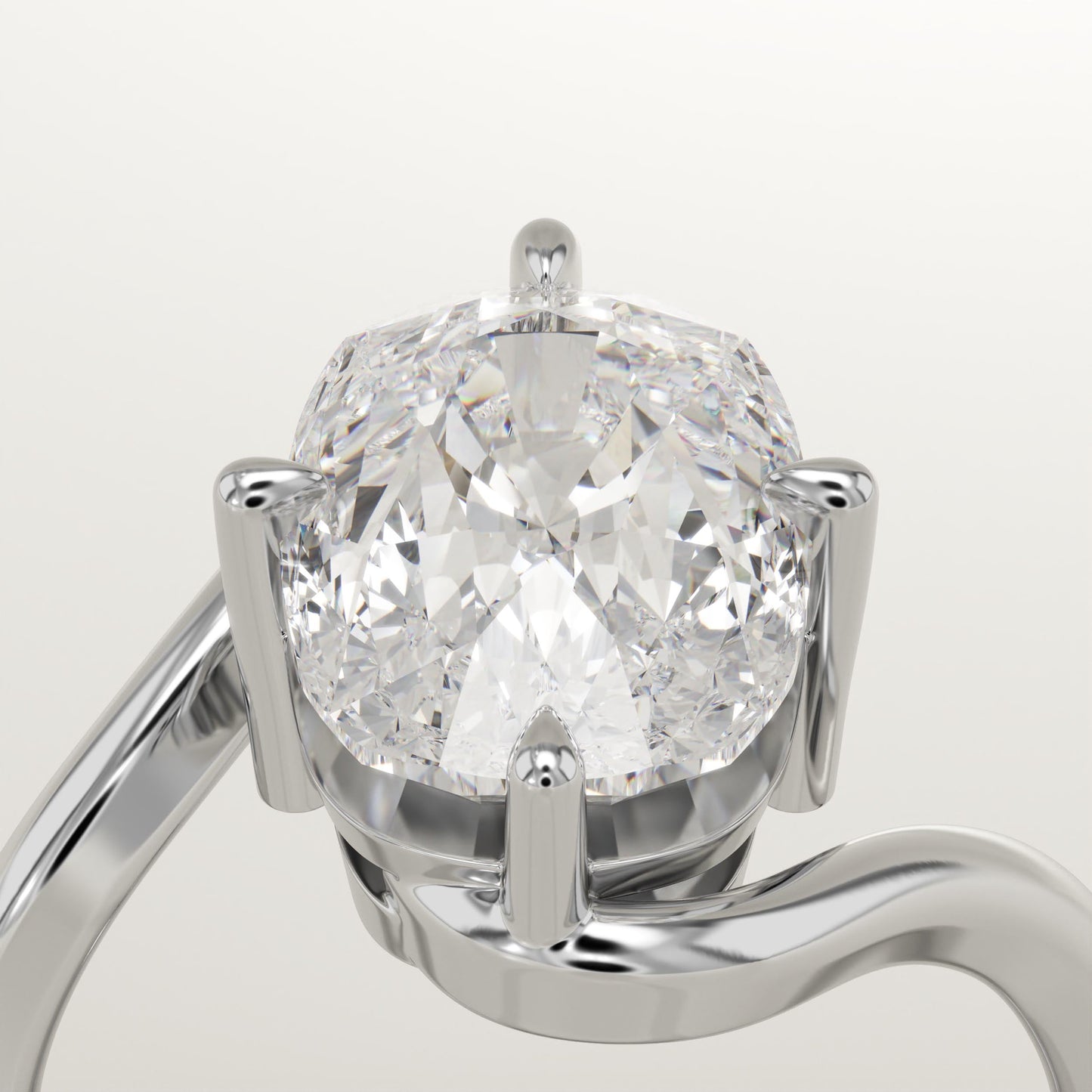 Elongated Cushion Cut Solitaire Lab-Grown Diamond Engagement Ring