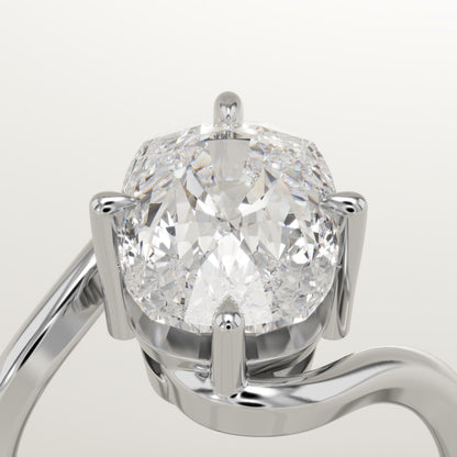 Elongated Cushion Cut Solitaire Lab-Grown Diamond Engagement Ring