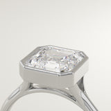 1.25 CT Asscher Cut Bezel Lab-Grown Diamond Engagement Ring