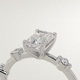 2.0 CT Radiant Cut Dainty Pave Lab-Grown Diamond Engagement Ring