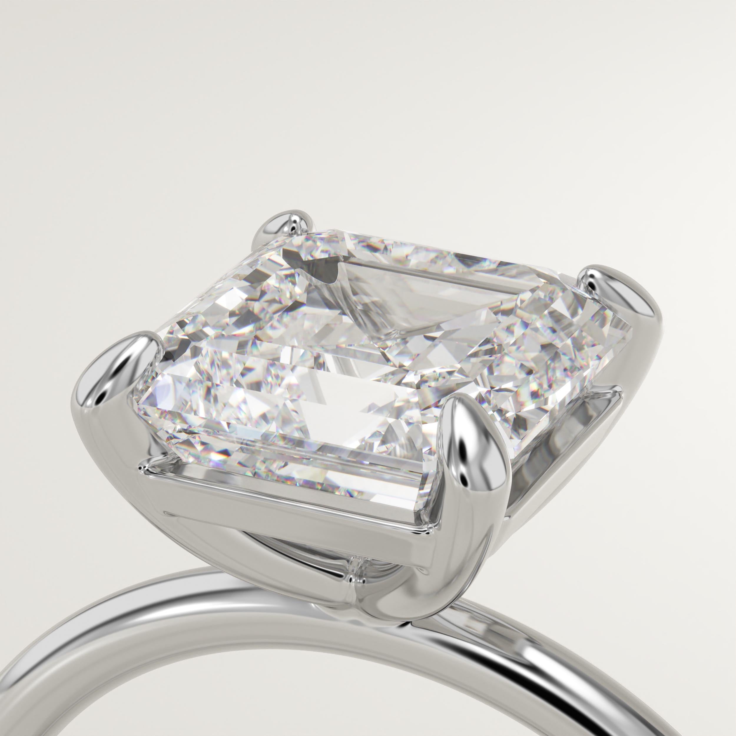 2.0 CT Asscher Cut Solitaire Lab-Grown Diamond Engagement Ring