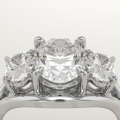 Oval Cut Three Stone Split Shank Lab-Grown Diamond Engagement Ring
