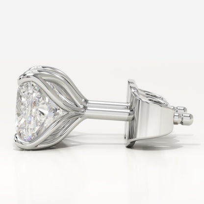 1 TCW Cushion Lab-Grown Diamond Stud Earrings