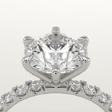 2.0 CT Round Cut Pave Lab-Grown Diamond Engagement Ring