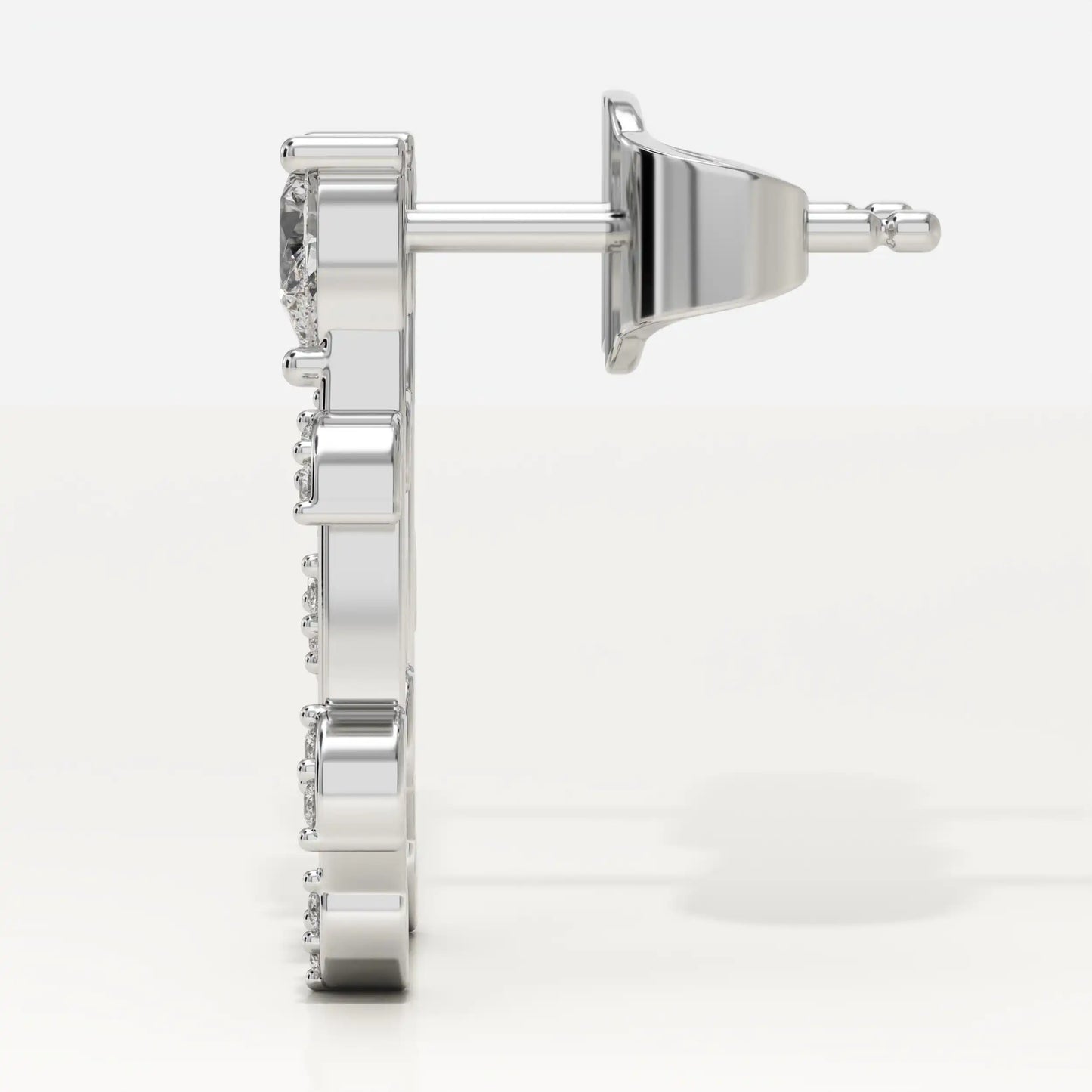 0.66 TCW Pear & Round Lab-Grown Diamond Drop Earrings