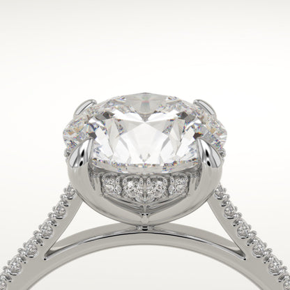 2 CT Round Cut Pave Moissanite Engagement Ring
