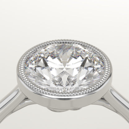 2 CT Round Cut Solitaire Bezel Moissanite Engagement Ring
