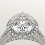 2.0 CT Pear Cut Halo & Pave Lab-Grown Diamond Engagement Ring