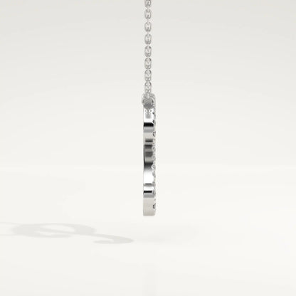 0.138 TCW Round Lab-Grown Diamond P Initial Necklace