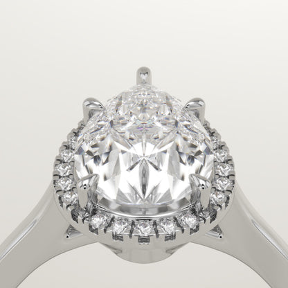 Pear Cut Halo Lab-Grown Diamond Engagement Ring