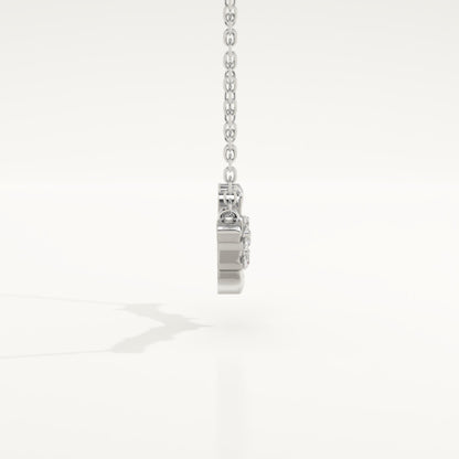0.7 TCW Round Lab-Grown Diamond Charm Necklace
