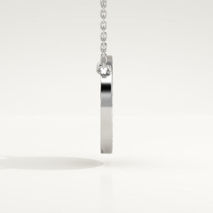 0.17 TCW Round Lab-Grown Diamond A Initial Necklace