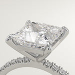 2.0 CT Princess Cut Pave Lab-Grown Diamond Engagement Ring
