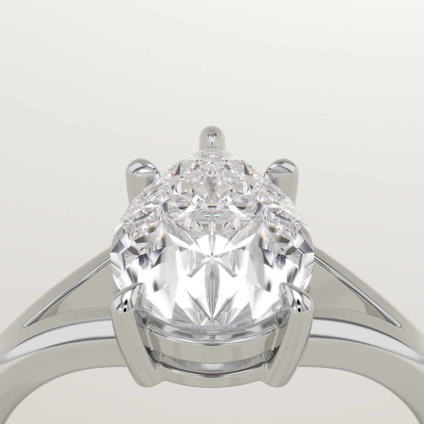 Pear Cut Solitaire Split Shank Lab-Grown Diamond Engagement Ring