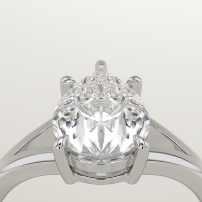 Pear Cut Solitaire Split Shank Lab-Grown Diamond Engagement Ring
