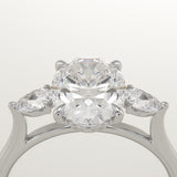 2.0 CT Oval Cut Three Stone Lab-Grown Diamond Engagement Ring