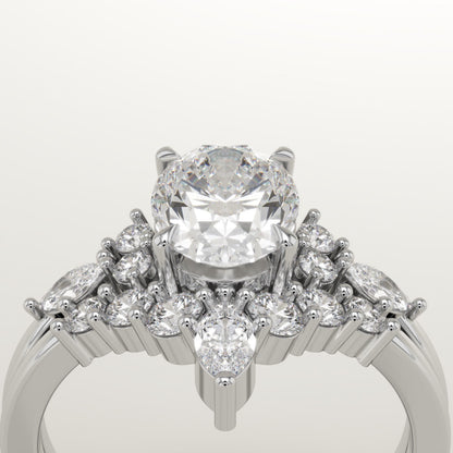 Oval Cut Cluster Lab-Grown Diamond Bridal Set