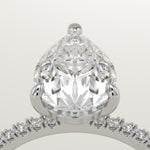 2.0 CT Pear Cut Pave Lab-Grown Diamond Engagement Ring