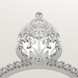 2.0 CT Pear Cut Pave Lab-Grown Diamond Engagement Ring