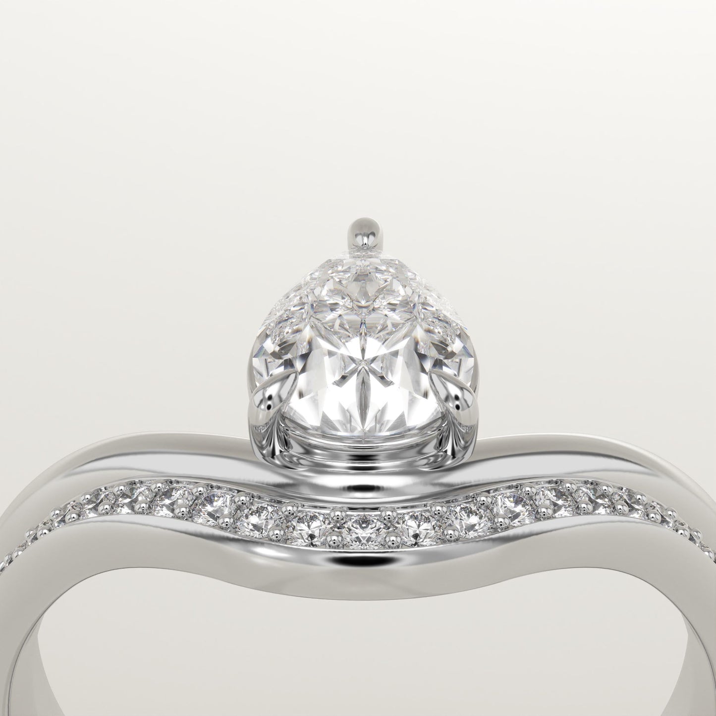 Pear Cut Solitaire Lab-Grown Diamond Bridal Set