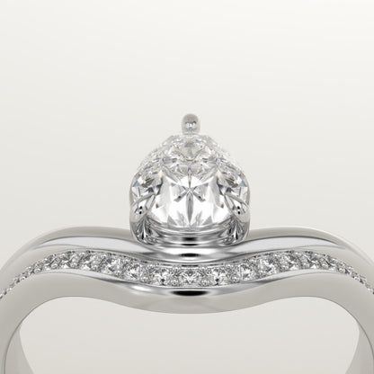 Pear Cut Solitaire Lab-Grown Diamond Bridal Set