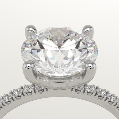 Round Cut Pave Lab-Grown Diamond Engagement Ring