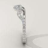 0.58 TCW Round Cut Lab-Grown Diamond Curved Wedding Band