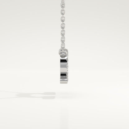 0.101 CT Round Lab-Grown Diamond Libra Zodiac Necklace