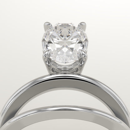 Oval Cut Solitaire Lab-Grown Diamond Engagement Ring