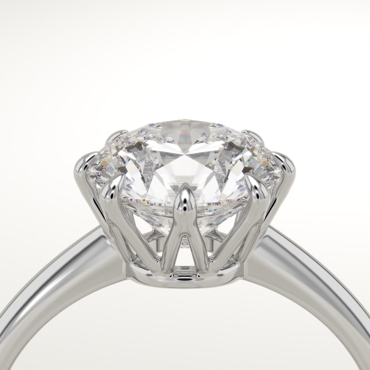 2 CT Round Cut Solitaire Moissanite Engagement Ring