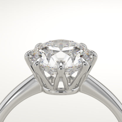 2 CT Round Cut Solitaire Moissanite Engagement Ring