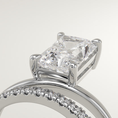 Radiant Cut Pave Lab-Grown Diamond Engagement Ring