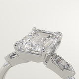 2.0 CT Emerald Cut Three Stone Lab-Grown Diamond Engagement Ring