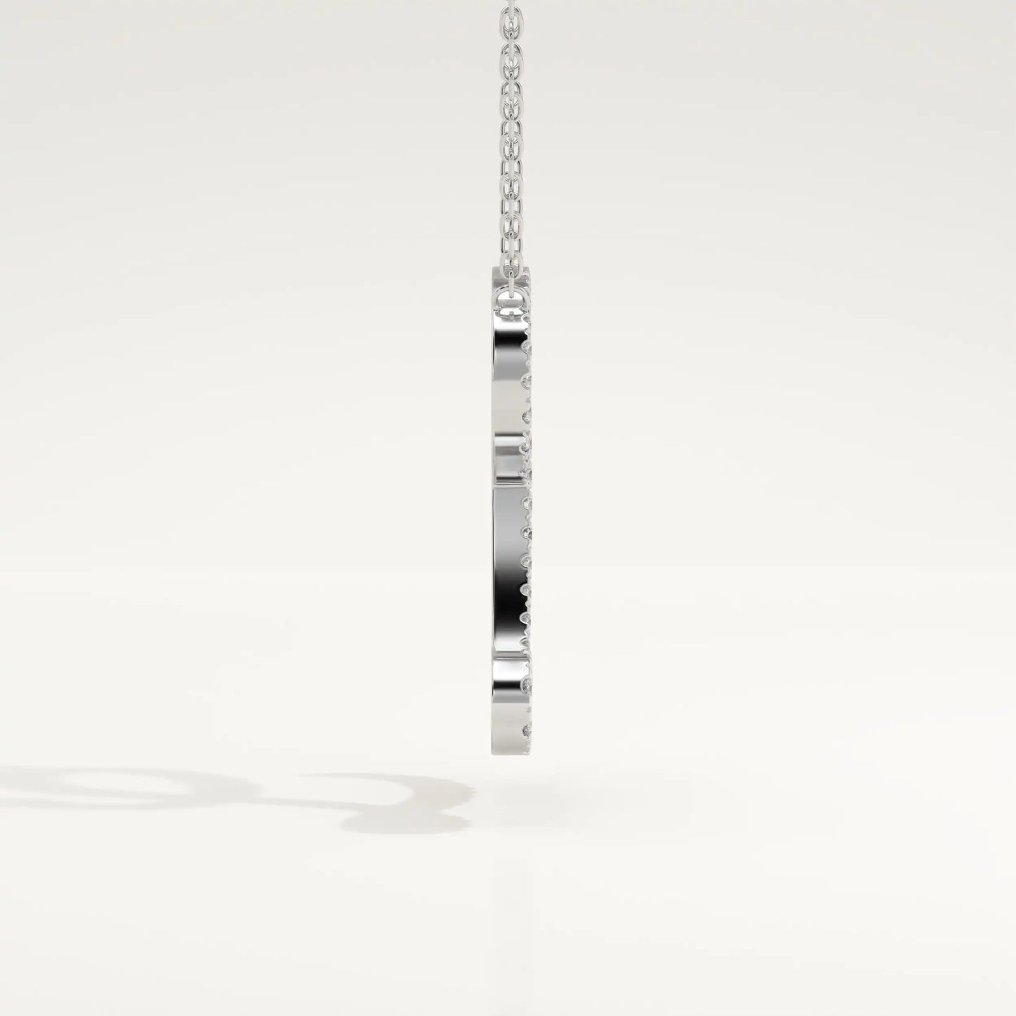 0.198 TCW Round Lab-Grown Diamond L Initial Necklace
