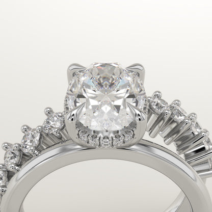 Oval Cut Double Shank Lab-Grown Diamond Engagement Ring