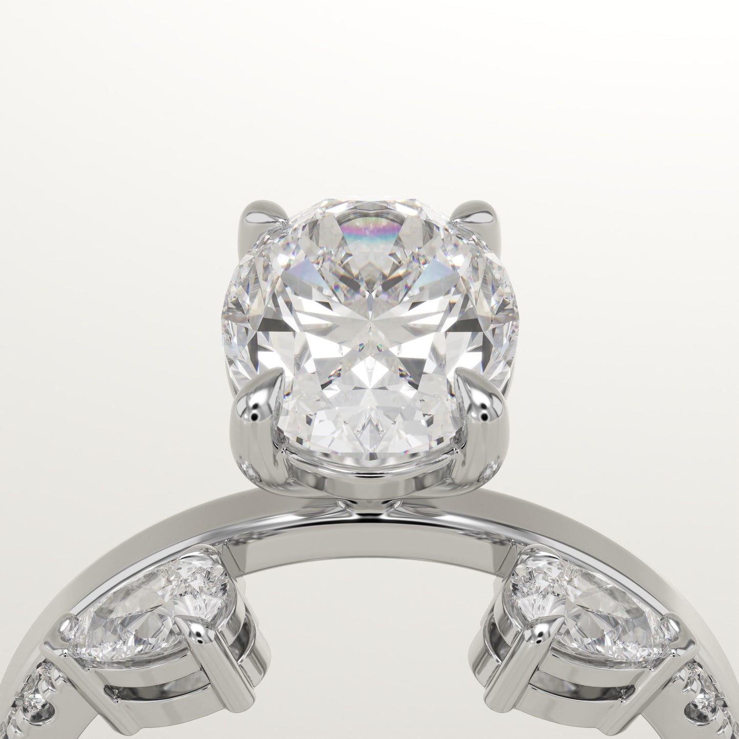 Oval Cut Cluster Lab-Grown Diamond Bridal Set