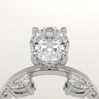 Oval Cut Cluster Lab-Grown Diamond Bridal Set