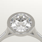 2.0 CT Oval Cut Bezel Lab-Grown Diamond Engagement Ring