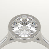 2.0 CT Oval Cut Bezel Lab-Grown Diamond Engagement Ring