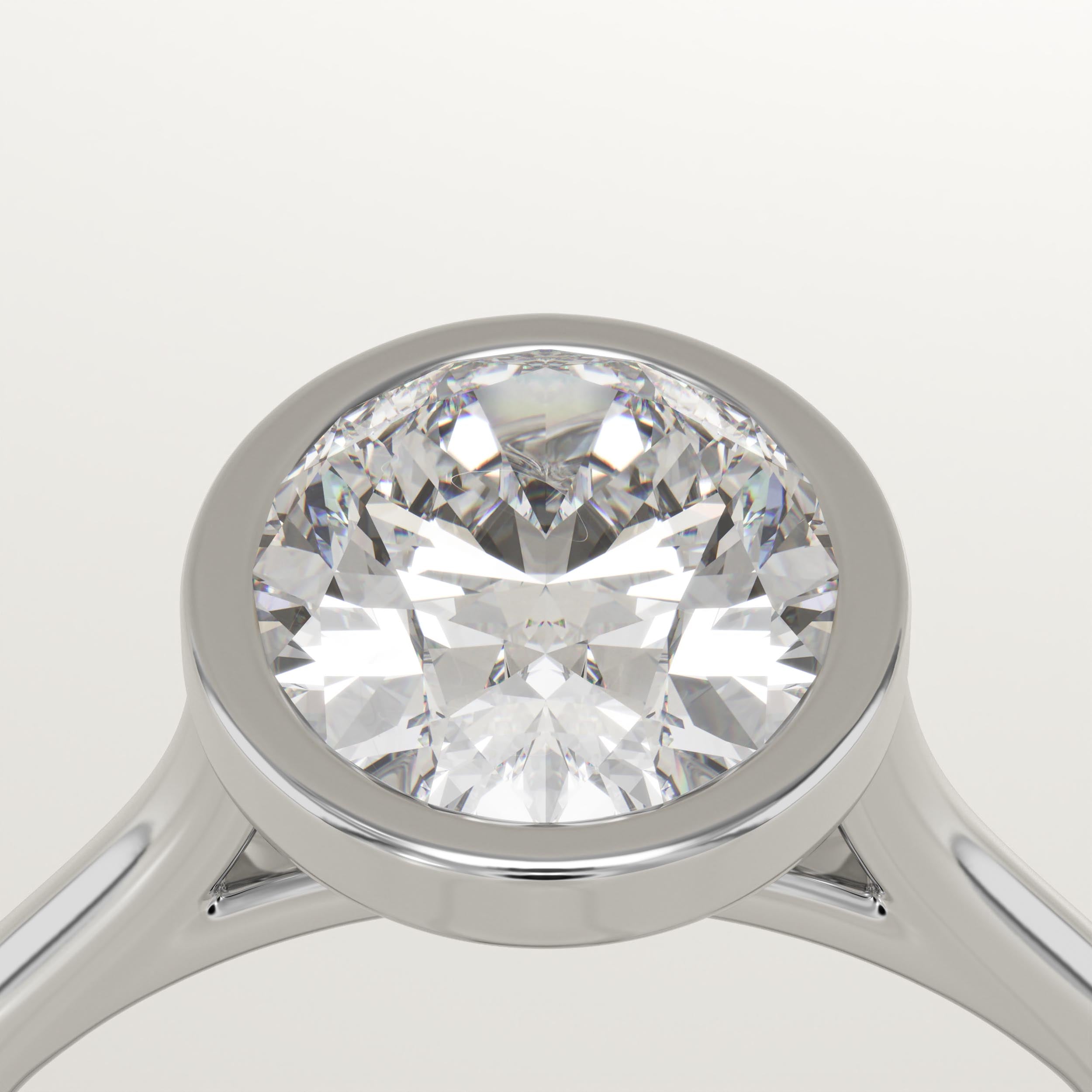 2.0 CT Oval Cut Bezel Lab-Grown Diamond Engagement Ring