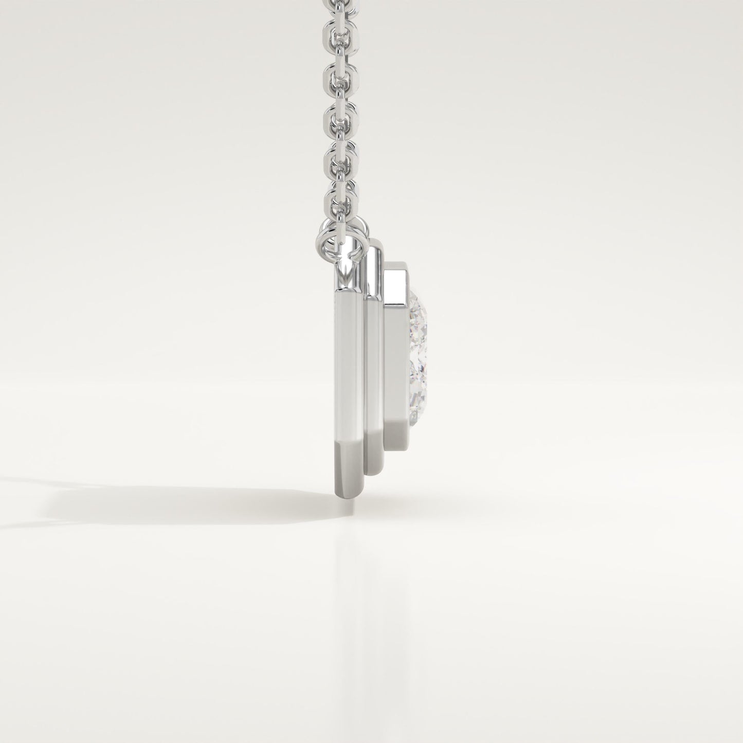 2 CT East West Emerald Lab-Grown Diamond Solitaire & Bezel Necklace