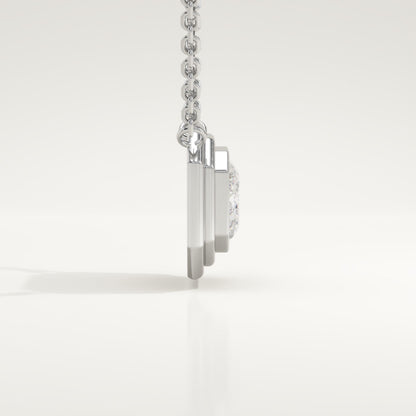 2 CT East West Emerald Lab-Grown Diamond Solitaire & Bezel Necklace