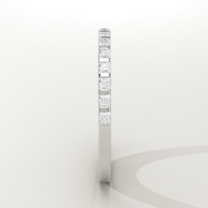 0.27 TCW Princess Lab-Grown Diamond Half Eternity Wedding Band