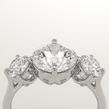 2.0 CT Round Cut Three Stone Lab-Grown Diamond Engagement Ring