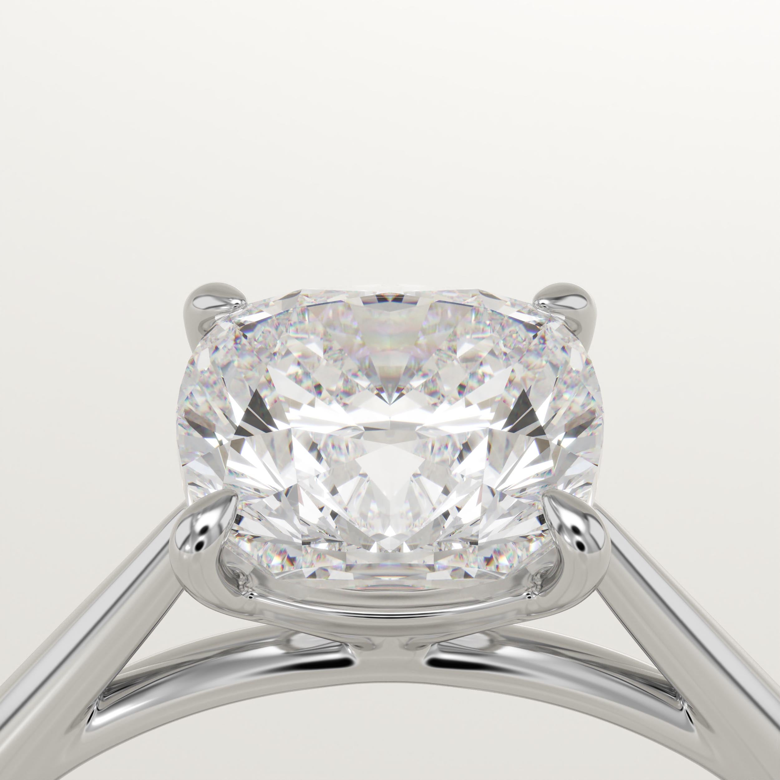 2.0 CT Cushion Cut Solitaire Lab-Grown Diamond Engagement Ring