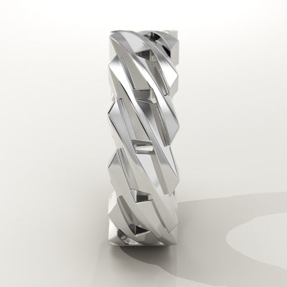 Blade Style Wedding Band For Men