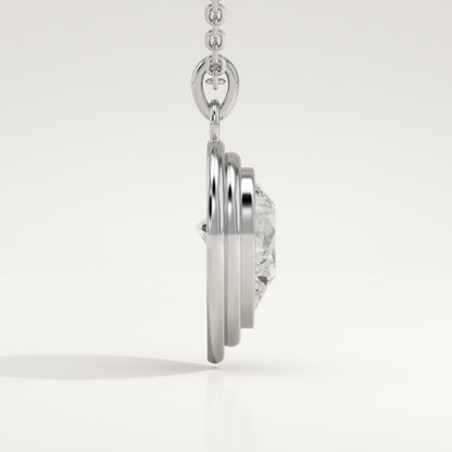 2 CT Pear Lab-Grown Diamond Solitaire & Bezel Necklace