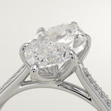 1.5 CT Marquise Cut Pave Style Lab-Grown Diamond Engagement Ring