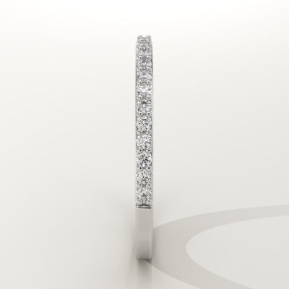 0.18 TCW Round Lab-Grown Diamond Half Eternity Wedding Band