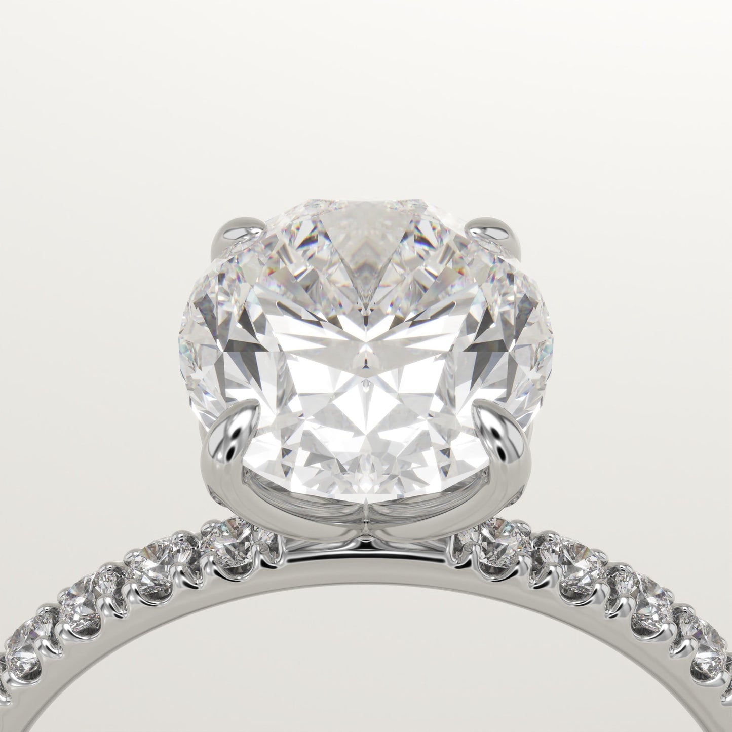 Oval Cut Pave Lab-Grown Diamond Engagement Ring